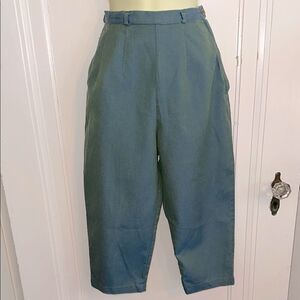 Vintage 60s White Stag Blue/Green High-Waisted Capri Pants